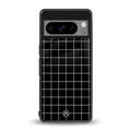 classic grid dark edition back phone cover | glass case for google pixel 8 pro