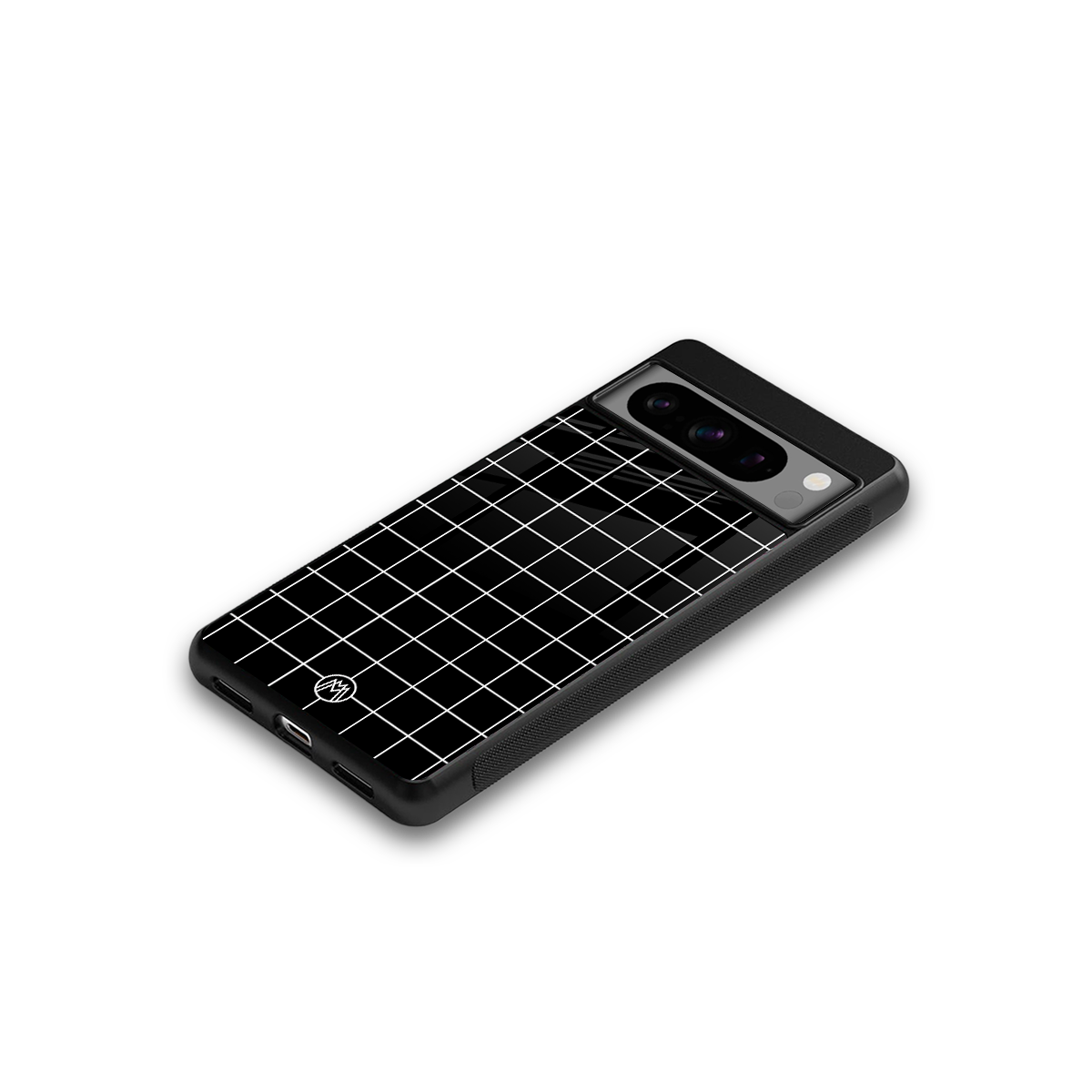 classic grid dark edition back phone cover | glass case for google pixel 8 pro