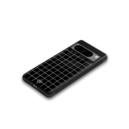 classic grid dark edition back phone cover | glass case for google pixel 8 pro