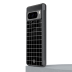 classic grid dark edition back phone cover | glass case for google pixel 8 pro