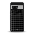 classic grid dark edition back phone cover | glass case for Google Pixel 8
