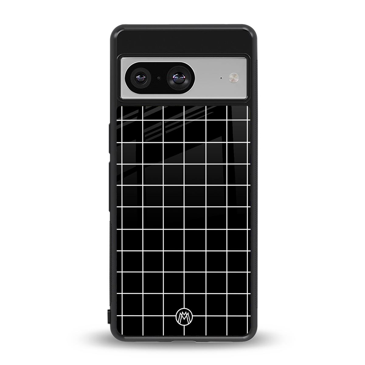 classic grid dark edition back phone cover | glass case for Google Pixel 8