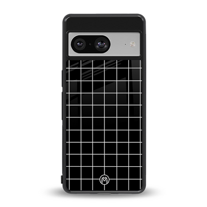classic grid dark edition back phone cover | glass case for Google Pixel 8