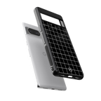 classic grid dark edition back phone cover | glass case for Google Pixel 8