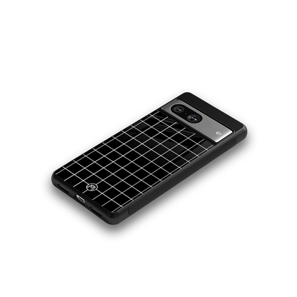 classic grid dark edition back phone cover | glass case for Google Pixel 8