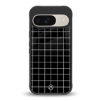 classic grid dark edition back phone cover | glass case for google pixel 9