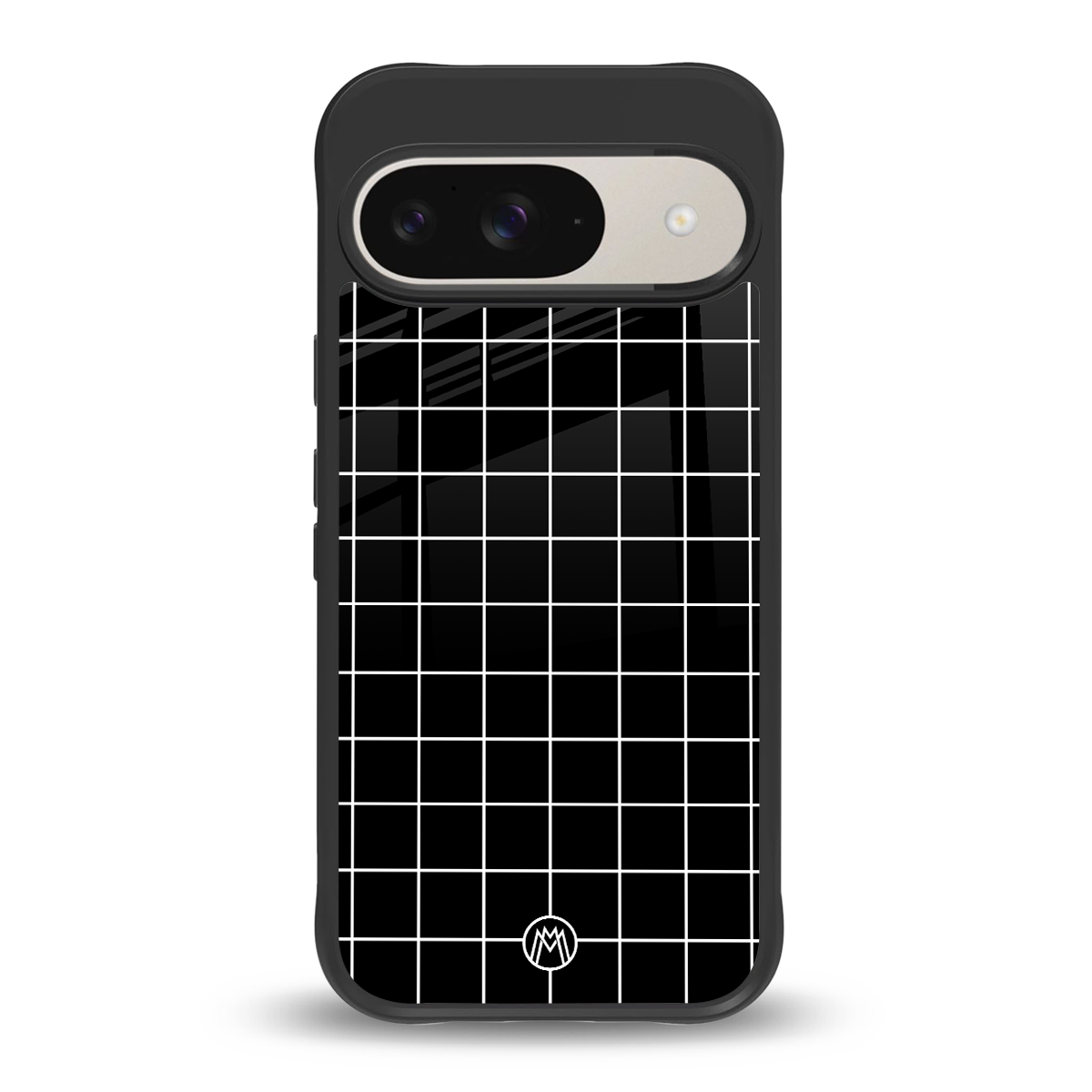 classic grid dark edition back phone cover | glass case for google pixel 9