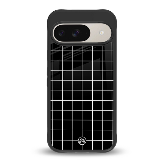 classic grid dark edition back phone cover | glass case for google pixel 9