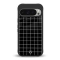 classic grid dark edition back phone cover | glass case for google pixel 9 pro