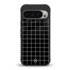 classic grid dark edition back phone cover | glass case for google pixel 9 pro