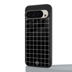 classic grid dark edition back phone cover | glass case for google pixel 9 pro