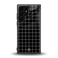 classic grid dark edition back phone cover | glass case for samsung galaxy s23 ultra