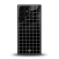 classic grid dark edition back phone cover | glass case for samsung galaxy s25 ultra