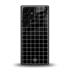 classic grid dark edition back phone cover | glass case for samsung galaxy s25 ultra