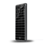 classic grid dark edition back phone cover | glass case for samsung galaxy s25 ultra