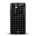 classic grid dark edition back phone cover | glass case for samsung galaxy s25