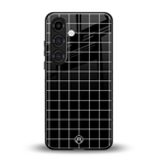 classic grid dark edition back phone cover | glass case for samsung galaxy s24 plus