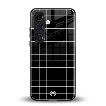 classic grid dark edition back phone cover | glass case for samsung galaxy s24 fe