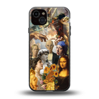 classic icons back phone cover | glass case for iphone 15 plus