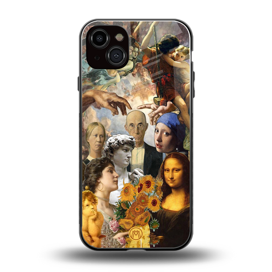 classic icons back phone cover | glass case for iphone 15 plus