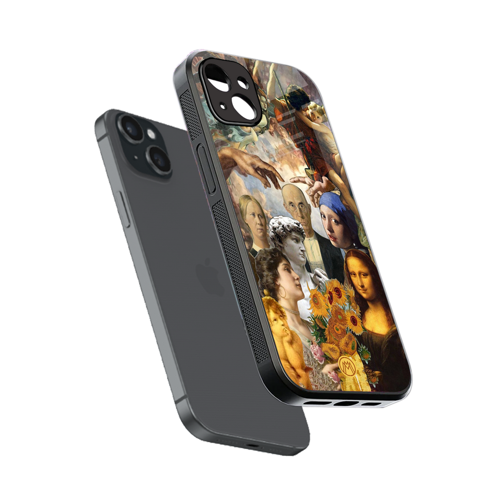 classic icons back phone cover | glass case for iphone 14 plus