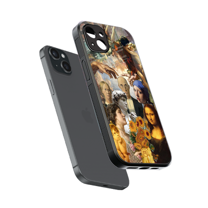 classic icons back phone cover | glass case for iphone 14 plus