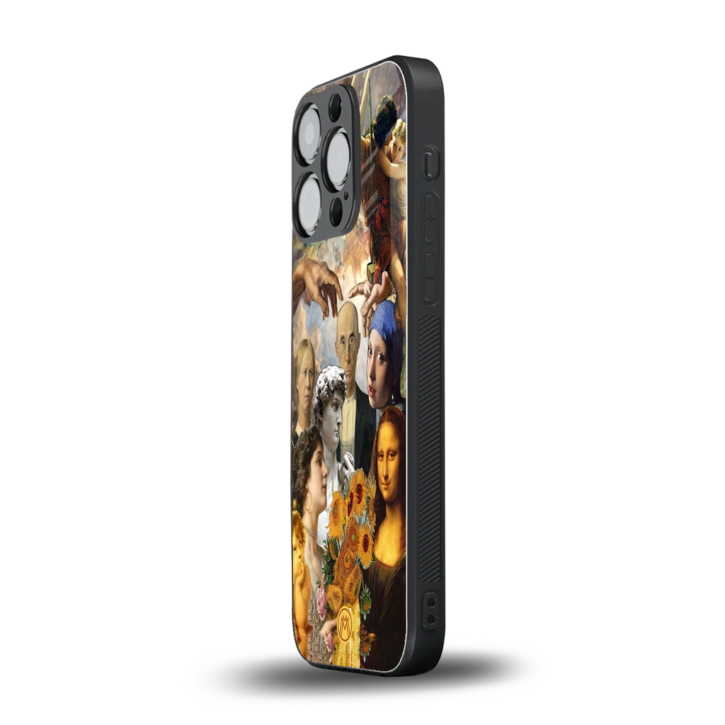 classic icons back phone cover | glass case for iphone 14 pro