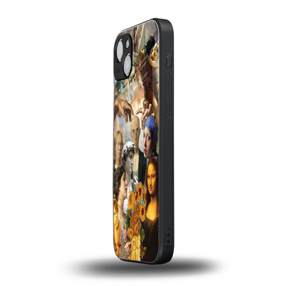classic icons back phone cover | glass case for iphone 15