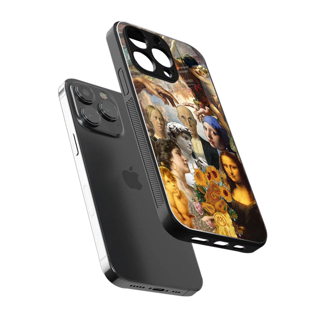 classic icons back phone cover | glass case for iphone 15 pro