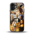 classic icons back phone cover | glass case for iphone 16 plus