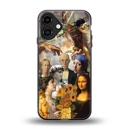classic icons back phone cover | glass case for iphone 16 plus