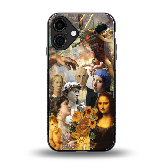 classic icons back phone cover | glass case for iphone 16 plus