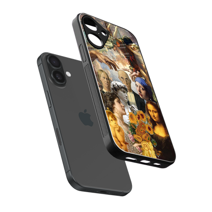 classic icons back phone cover | glass case for iphone 16 plus