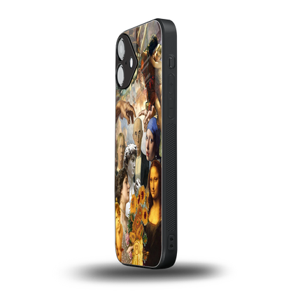 classic icons back phone cover | glass case for iphone 16 plus