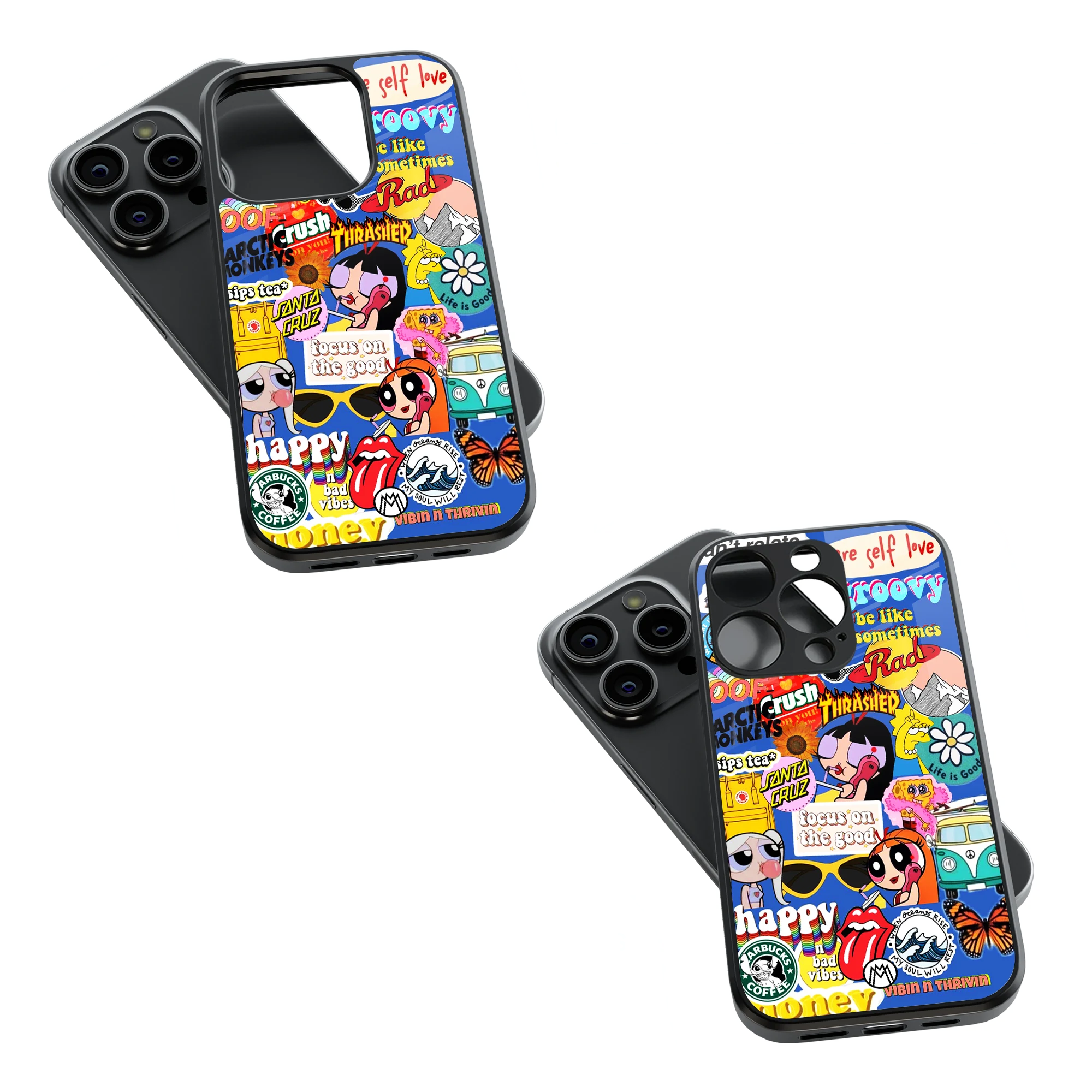 Trendy Glass Back Mobile Case for iPhone, Samsung, Redmi, OnePlus, Google Pixel, Motorola