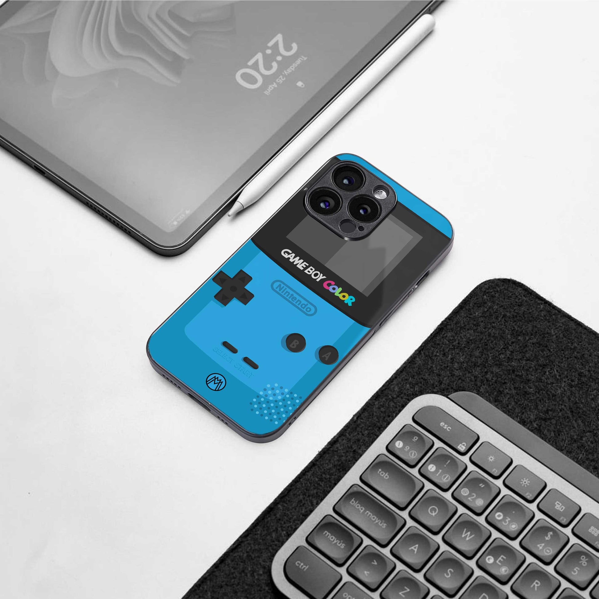 classic color gameboy back phone cover | glass case for iphone 13 pro max