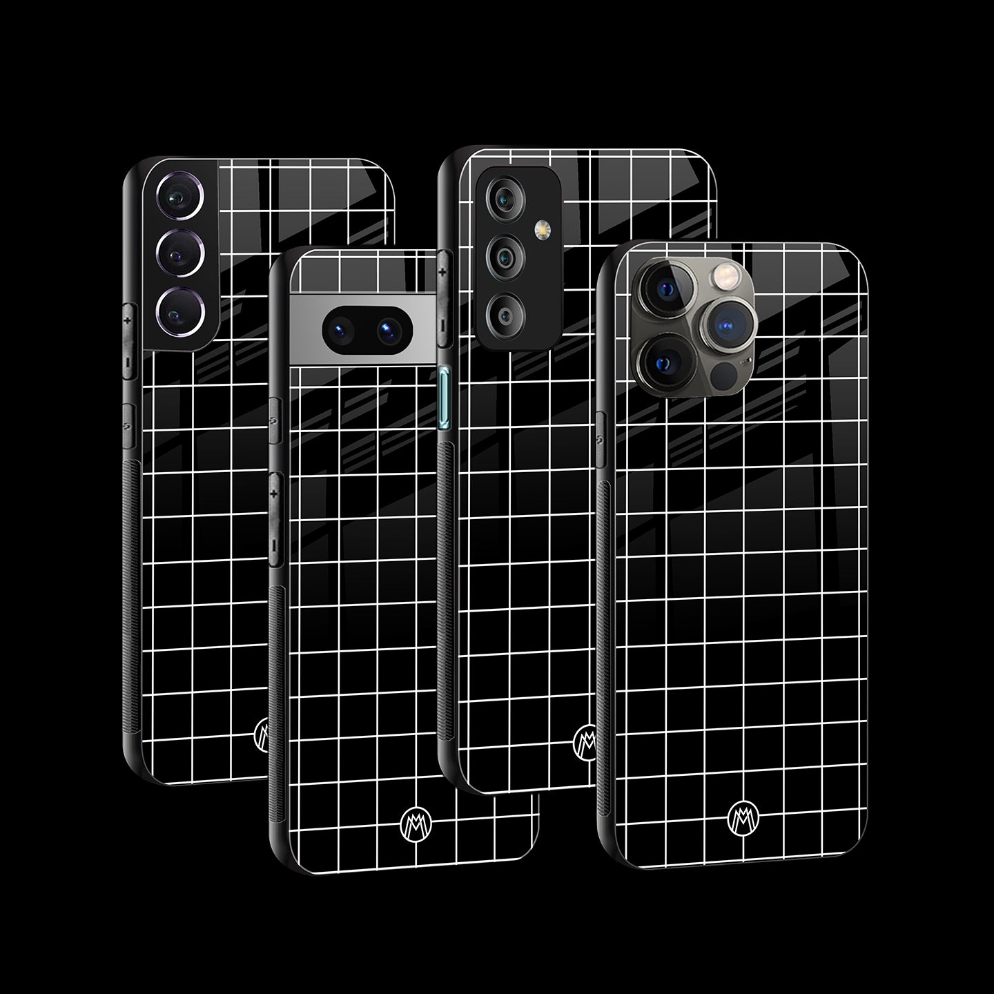 Classic Grid Dark Edition Phone Cover | Glass Case