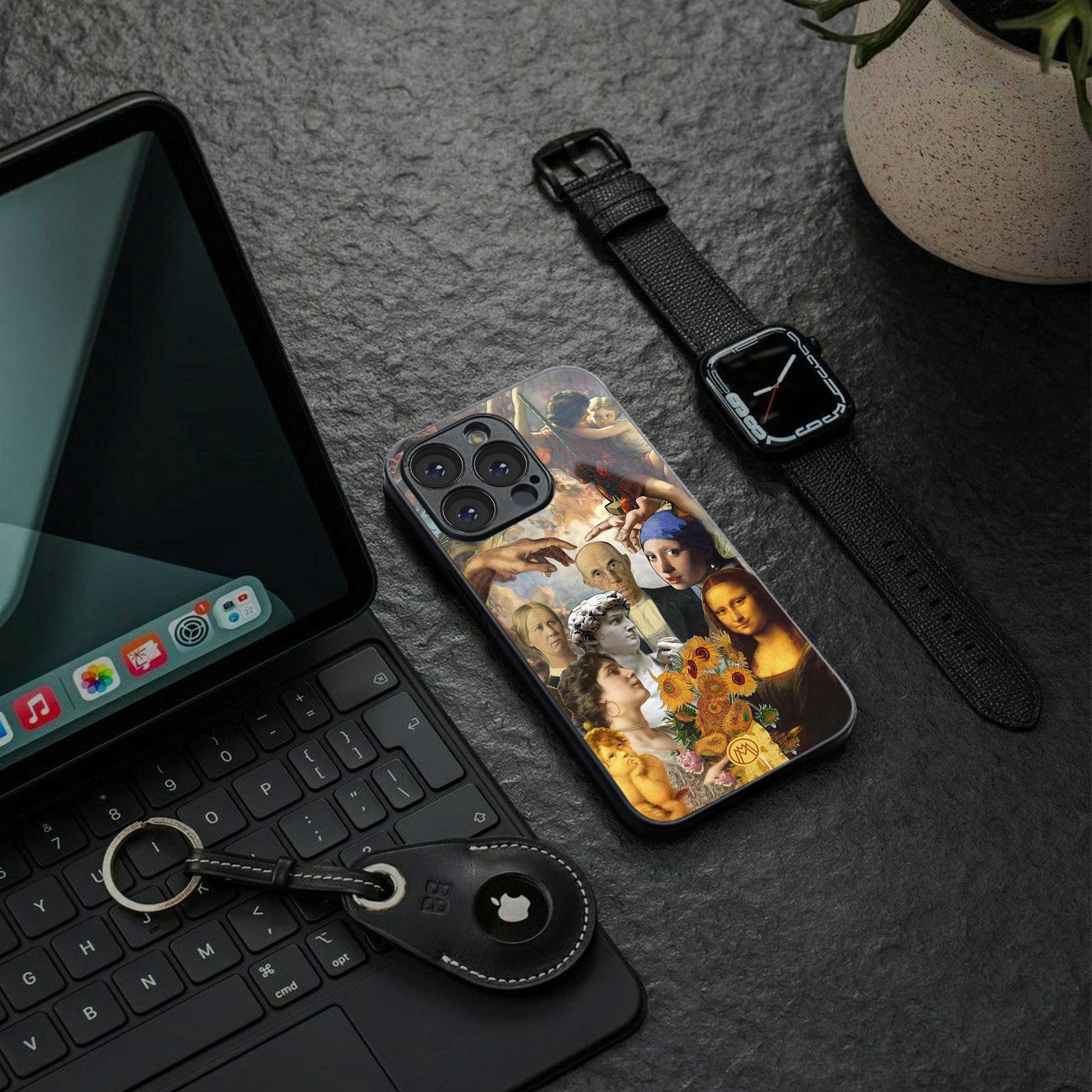 classic icons back phone cover | glass case for iphone 14