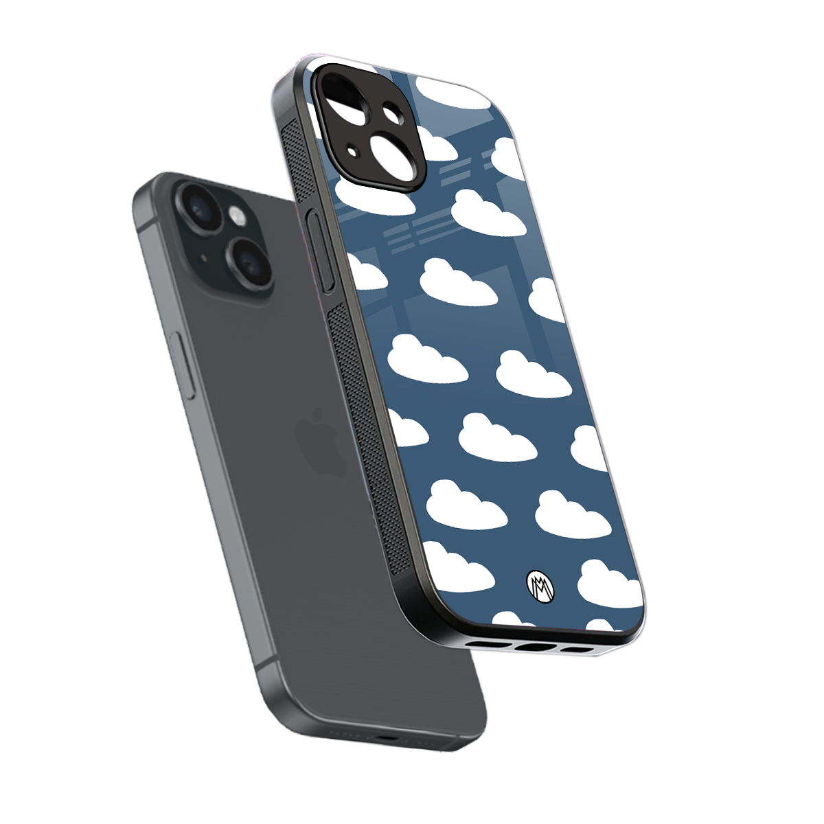 clouds back phone cover | glass case for iphone 13 mini