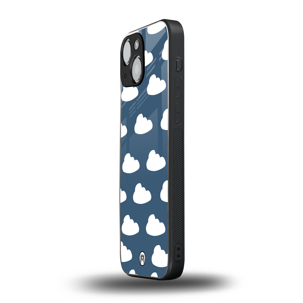 clouds back phone cover | glass case for iphone 13 mini