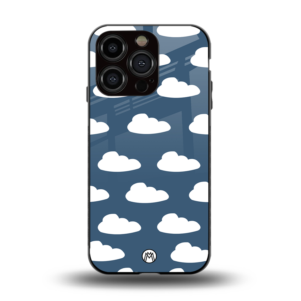clouds back phone cover | glass case for iphone 13 pro