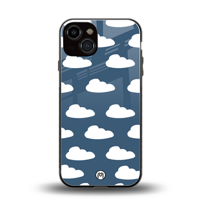 clouds back phone cover | glass case for iphone 13