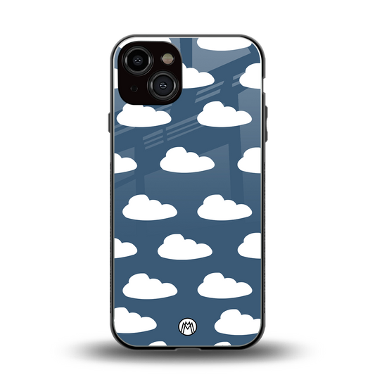 clouds back phone cover | glass case for iphone 13