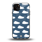 clouds back phone cover | glass case for iphone 15 plus