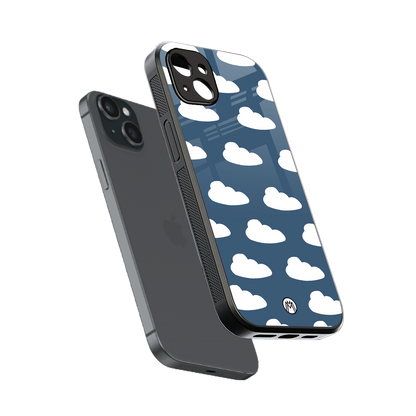 clouds back phone cover | glass case for iphone 14 plus