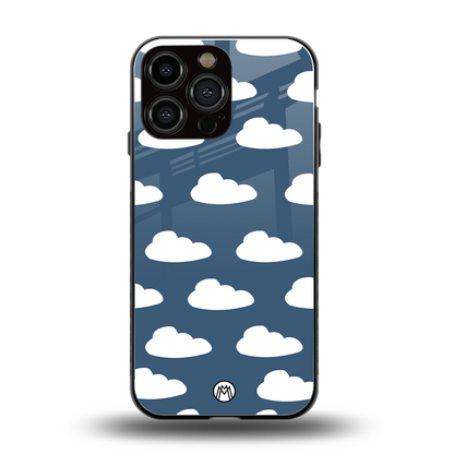 clouds back phone cover | glass case for iphone 14 pro max