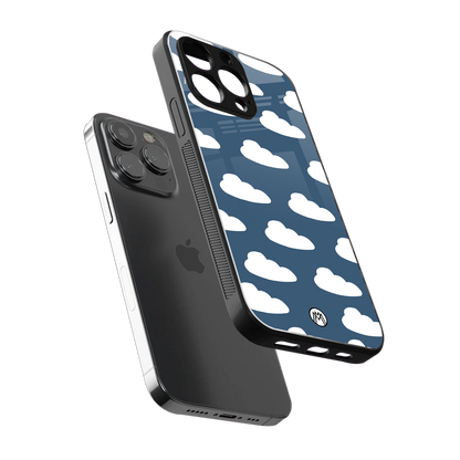 clouds back phone cover | glass case for iphone 14 pro max