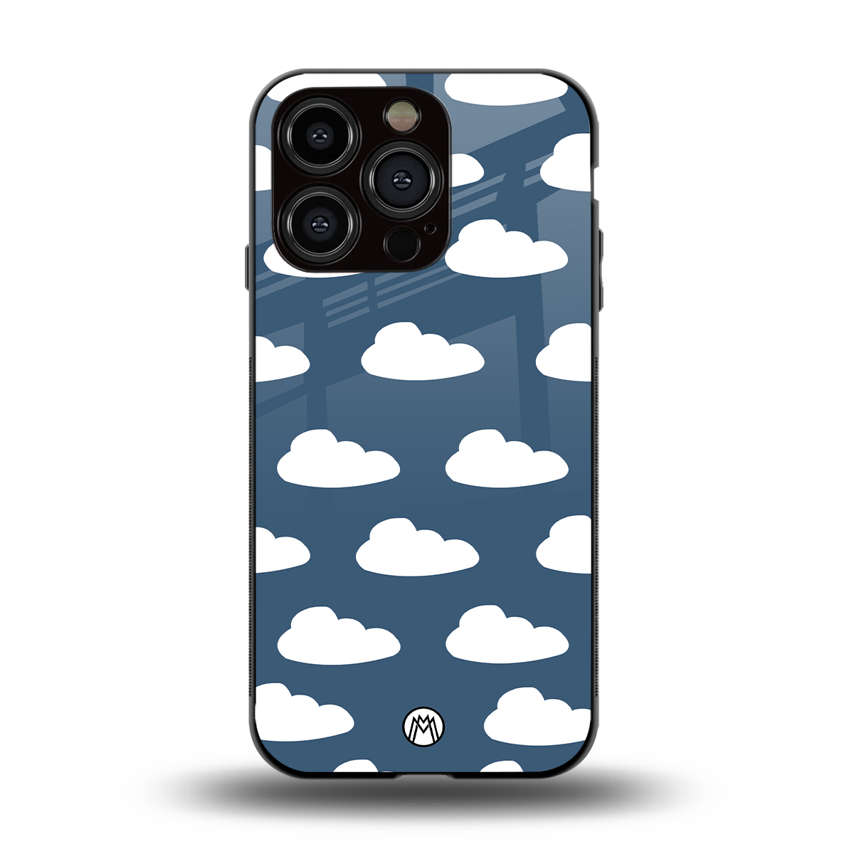 clouds back phone cover | glass case for iphone 15 pro
