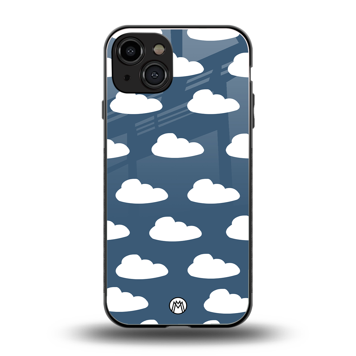 clouds back phone cover | glass case for iphone 15
