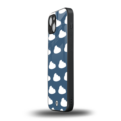 clouds back phone cover | glass case for iphone 15